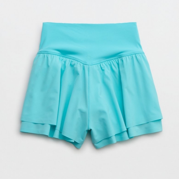 XS: Aerie Ruched Flowy Stretch Shorts - Picture 5 of 7